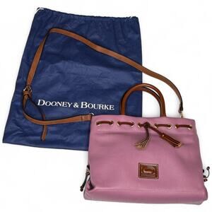 Dooney & Bourke Wakefield Tassel Tote Mauve Pebbled Leather Satchel Crossbody